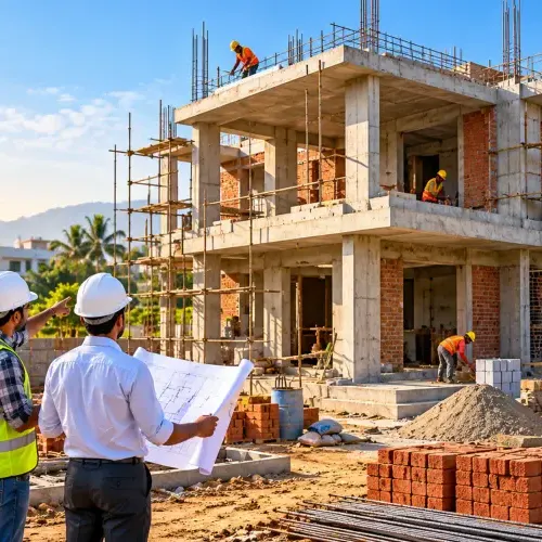 Sample house under construction