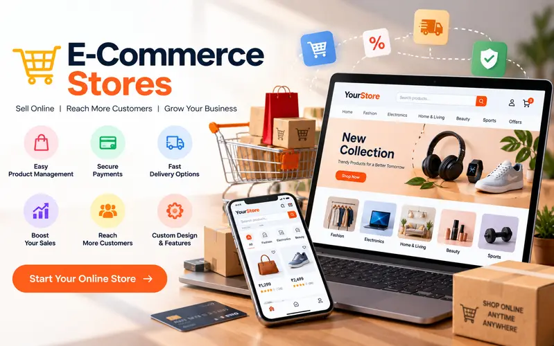 E-commerce Stores website design example