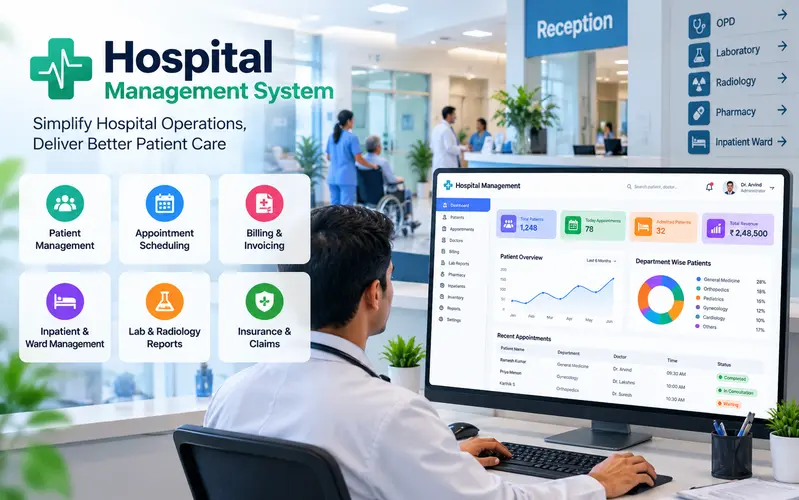 Hospital Management website design example