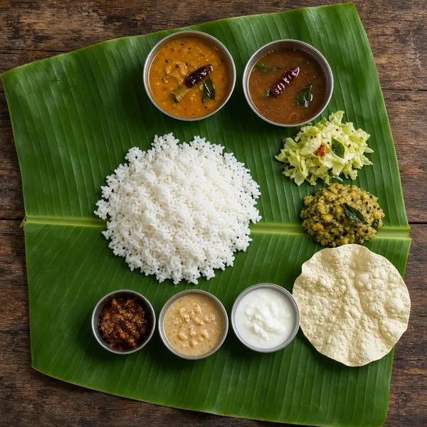 Sample banana leaf meals